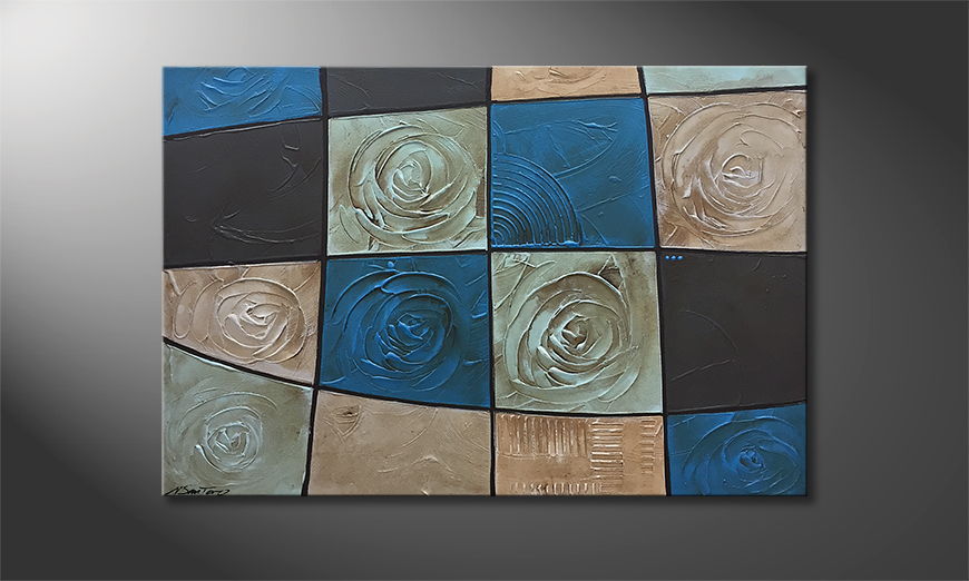 Canvas painting Frozen Roses 120x80cm