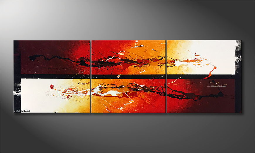 Canvas painting Glowing Power 210x70cm
