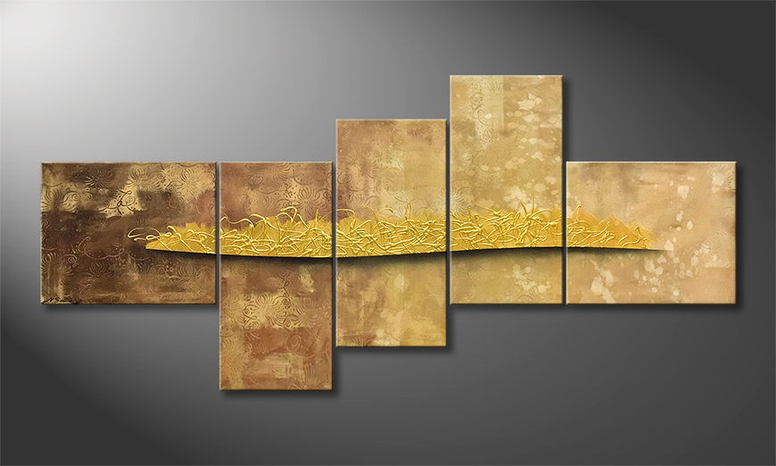 Canvas painting Golden Night 240x110cm