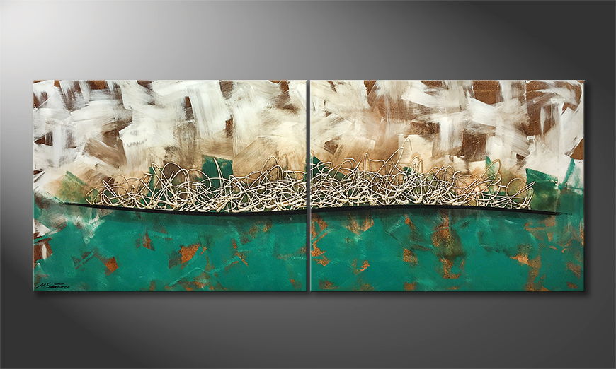 Canvas painting Lucky Wave 180x70cm