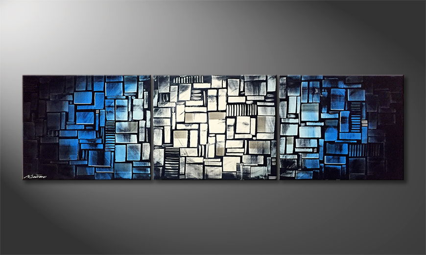 Canvas painting Ocean Cubes 210x60cm