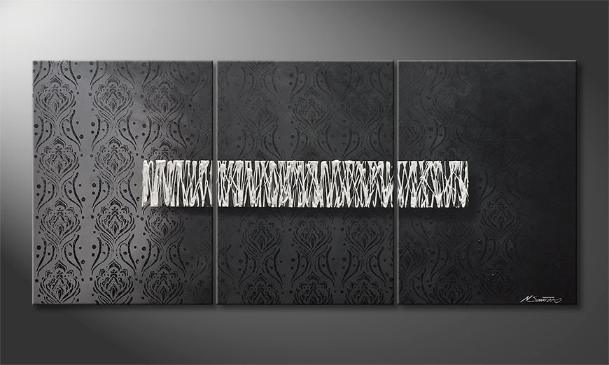 Canvas painting Silver Vibration 150x70cm