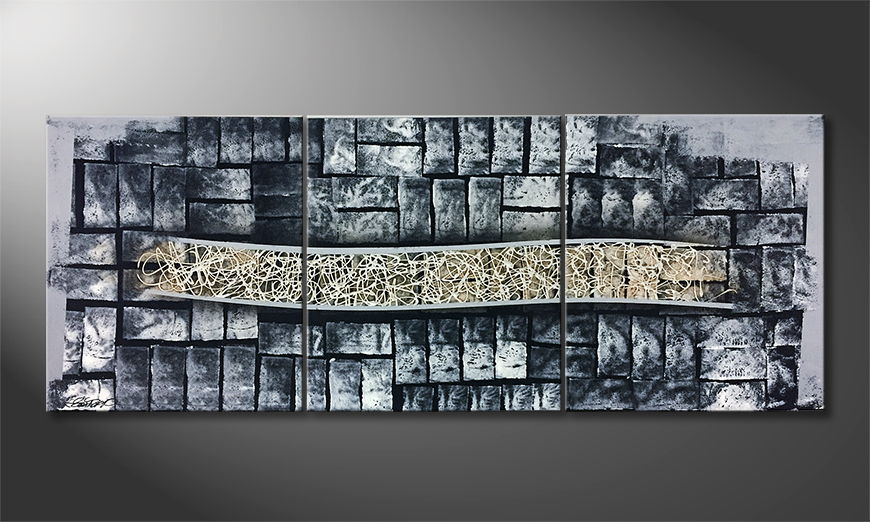 Canvas painting Stoned 180x70cm