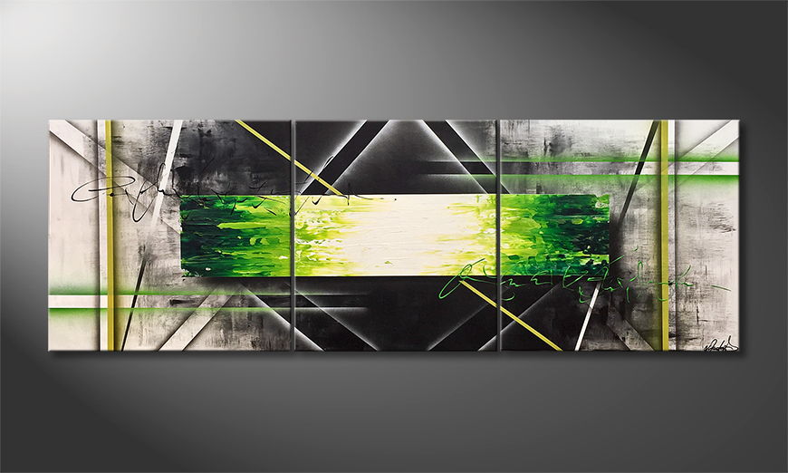 Canvas painting Vision Of Green 200x70cm
