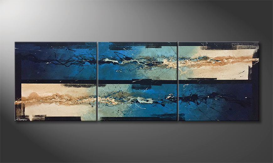 Canvas painting Water Push 240x80cm