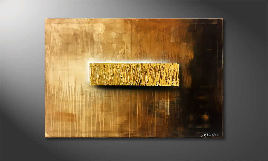 Canvas painting Wet Gold 120x80cm