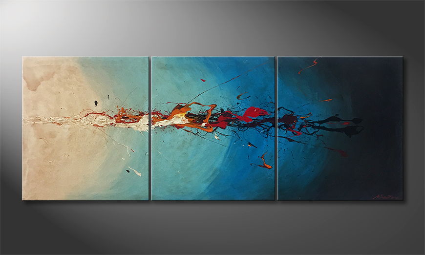 Hand painted painting Atmosphere 180x70cm