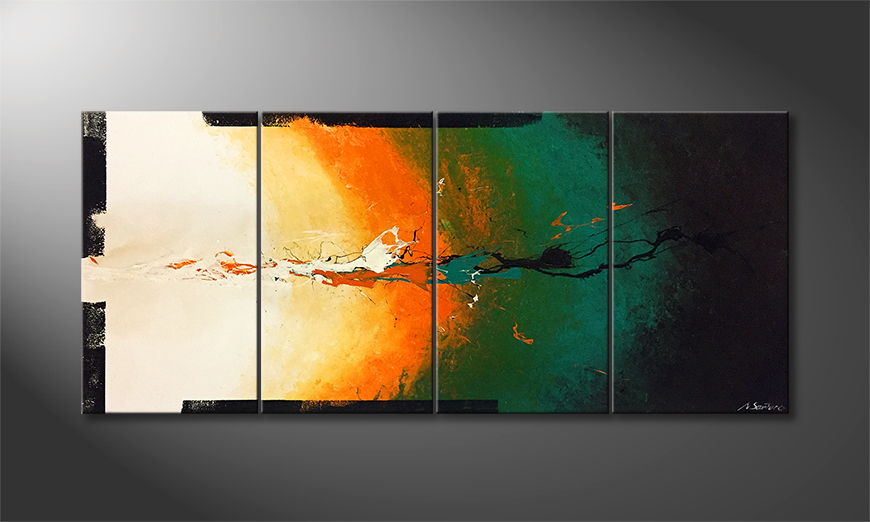 Hand painted painting Attack 160x70cm