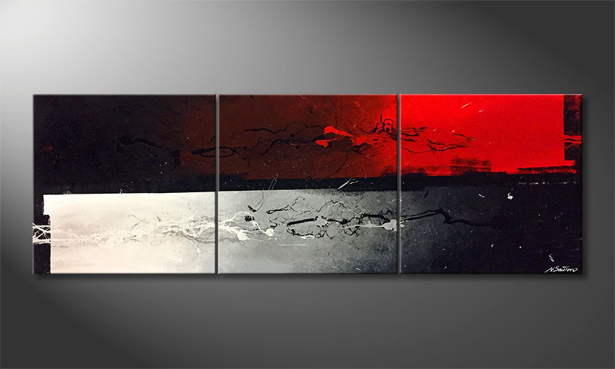 Hand painted painting Bipolar 210x70cm