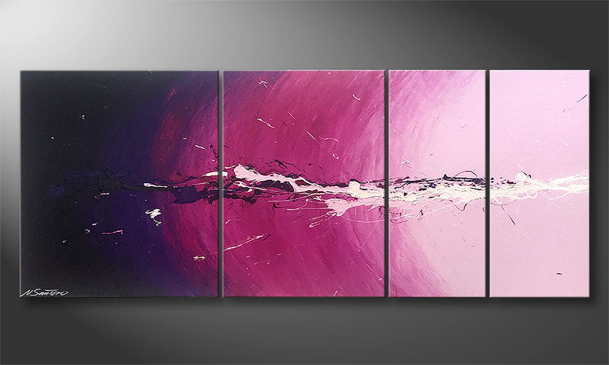 Hand painted painting Cosmic Eruption 190x70cm