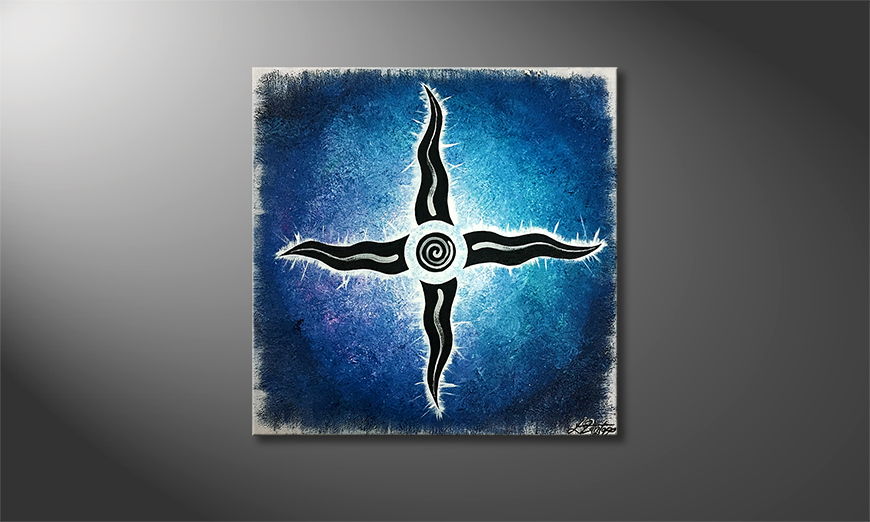 Hand painted painting Elvenstar 70x70cm