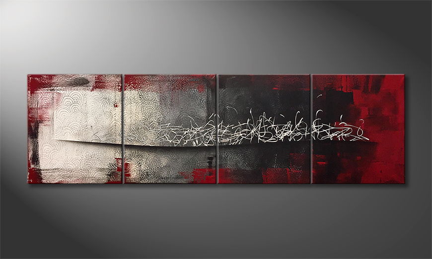 Hand painted painting Falling Contrast 200x60cm