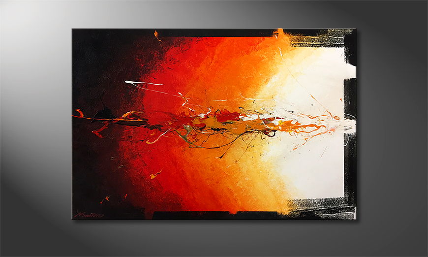 Hand painted painting Flame Explosion 120x80cm