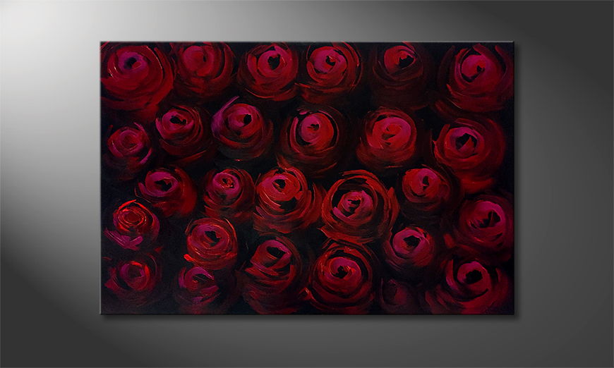 Hand painted painting Flower Power 120x80cm