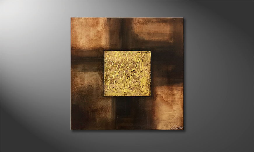 Hand painted painting Golden Fields 80c80cm