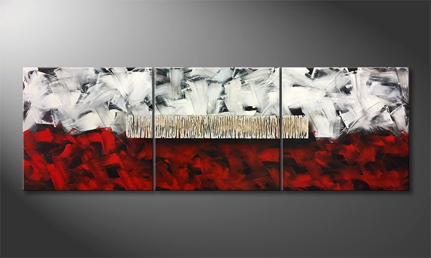 Hand painted painting Hot And Cold 210x70cm