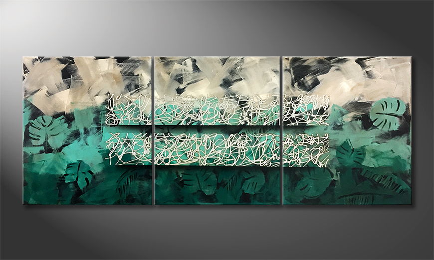 Hand painted painting Jungle Vision 180x70cm