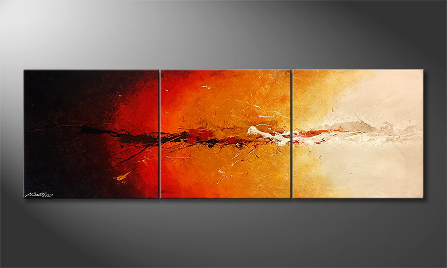 Hand painted painting Jupiter Storm 210x70cm