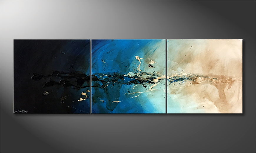 Hand painted painting Morning Shower 180x60cm
