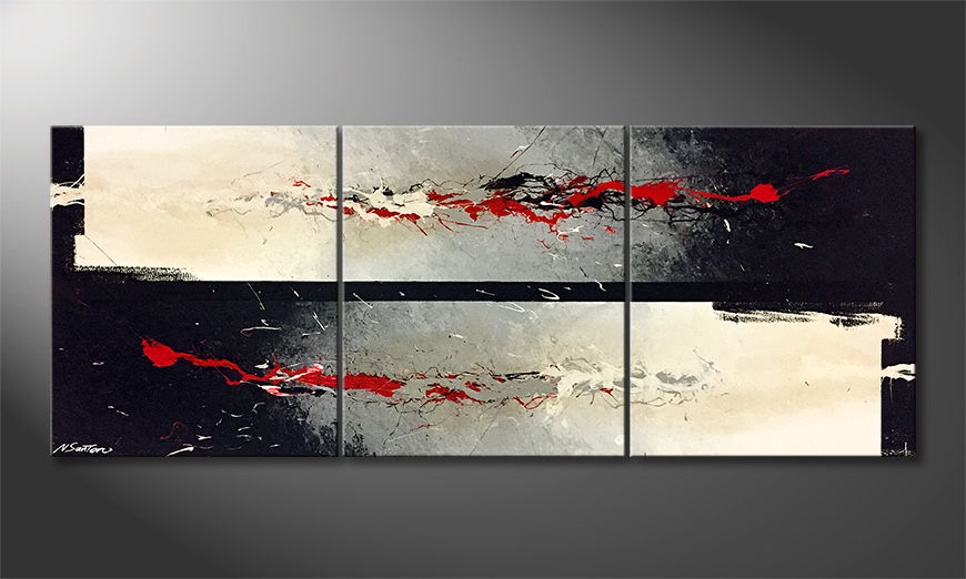 Hand painted painting Redirected 180x70cm