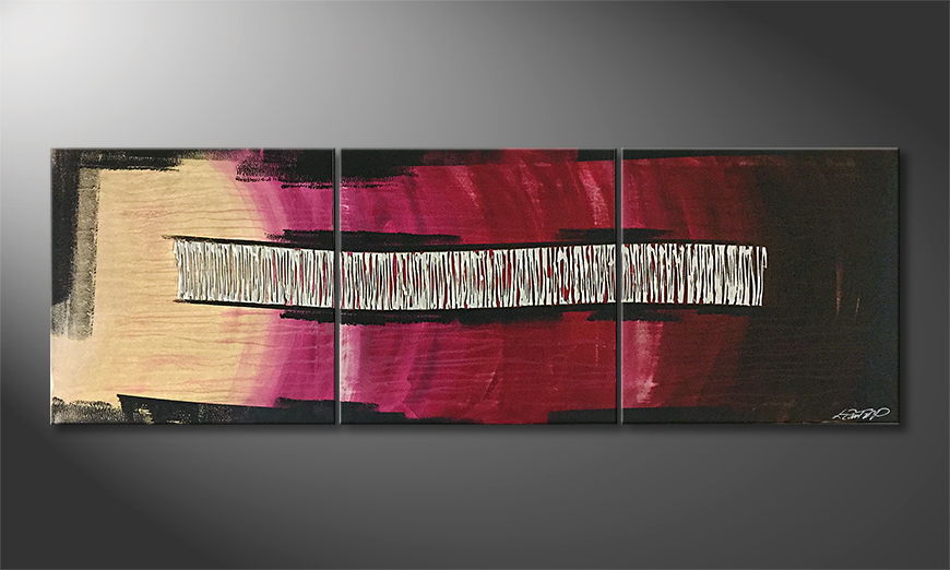 Hand painted painting Silver Breeze 180x60cm