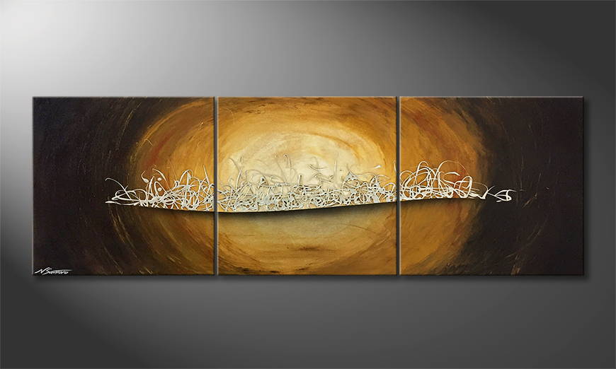 Hand painted painting Silver Light 180x60cm
