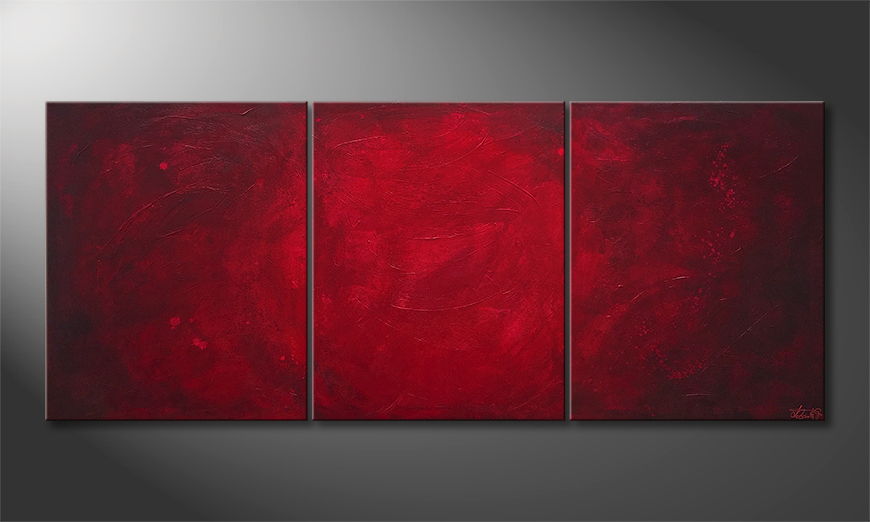 Hand painted painting Simply Red 210x90cm