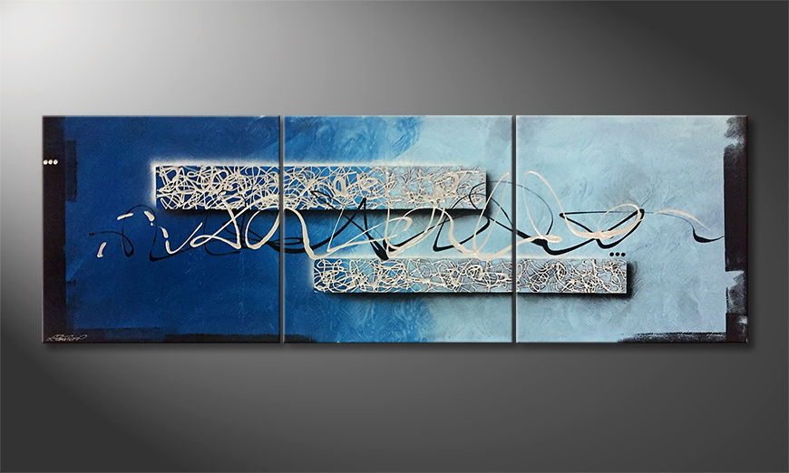 Hand painted painting Sounds Of Water 240x80cm