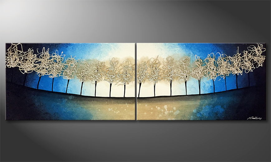 Hand painted painting Trees Of Wisdom 200x60cm