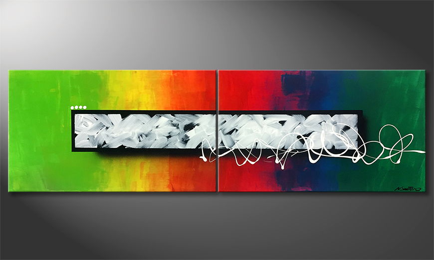 Living room painting Contrast 200x60cm