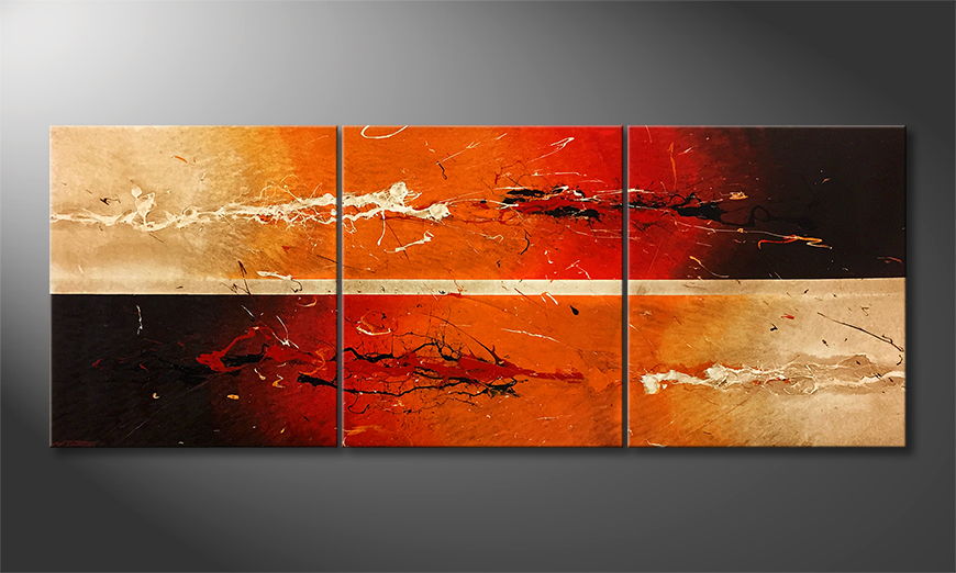 Living room painting Fast Flame 210x80cm