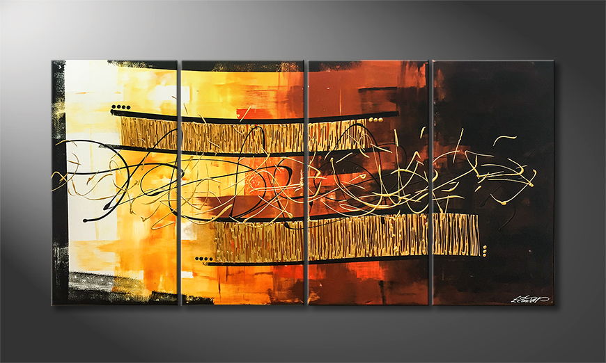 Living room painting Gold Rush 160x80cm