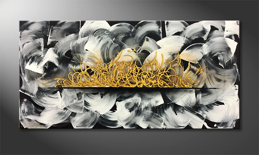 Living room painting Golden Spectacle 120x60cm
