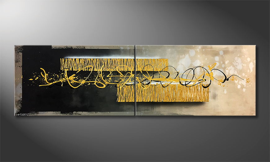 Living room painting Golden Years 200x60cm