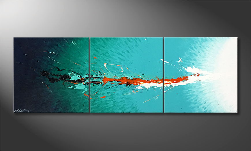 Living room painting Ice Explosion 180x60cm