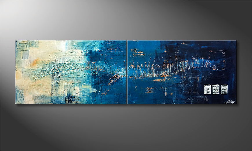 Living room painting Pacific Melody 200x60cm