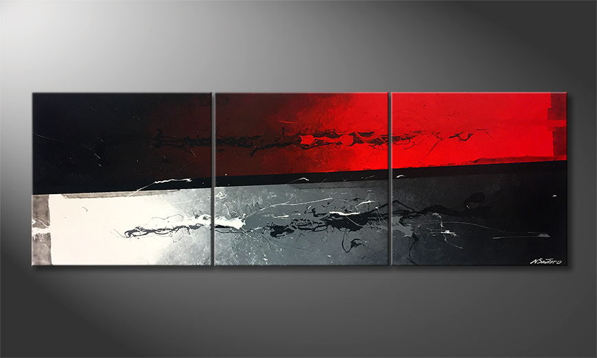 Living room painting Two Faces 210x70cm