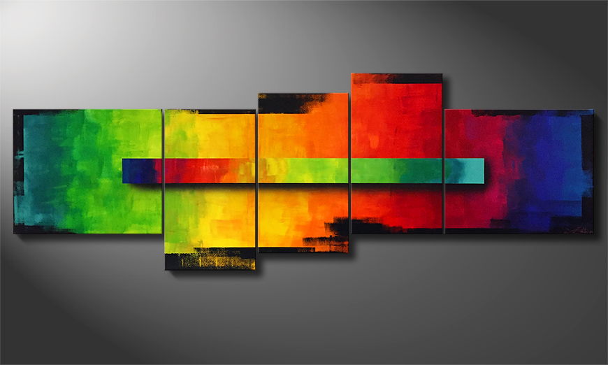 Living room painting Vision Of A Rainbow 310x110x4cm