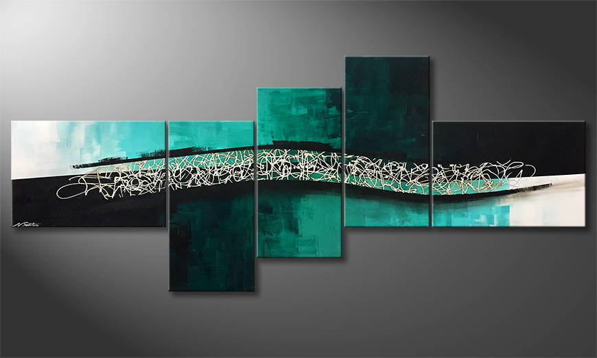 Living room painting Wave Of Silence 260x110cm