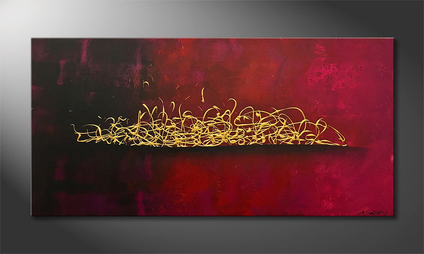 Living room painting Wild Gold 140x70cm