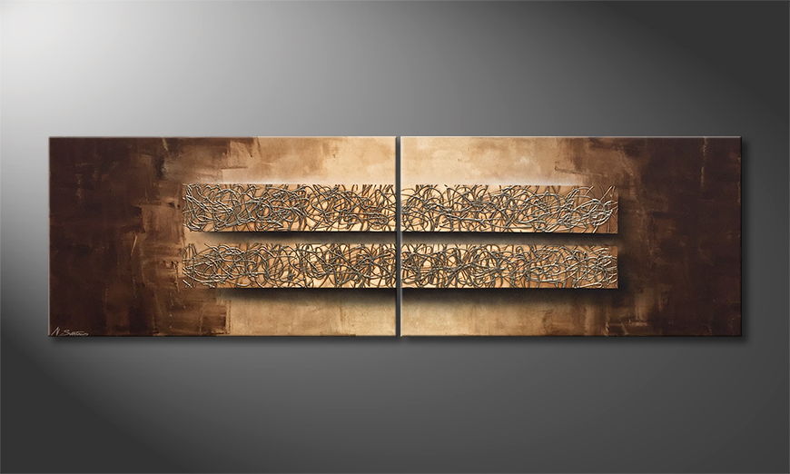 Modern painting Two Dimensions 200x60cm