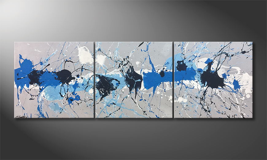 Modern painting Water Drops 210x70cm