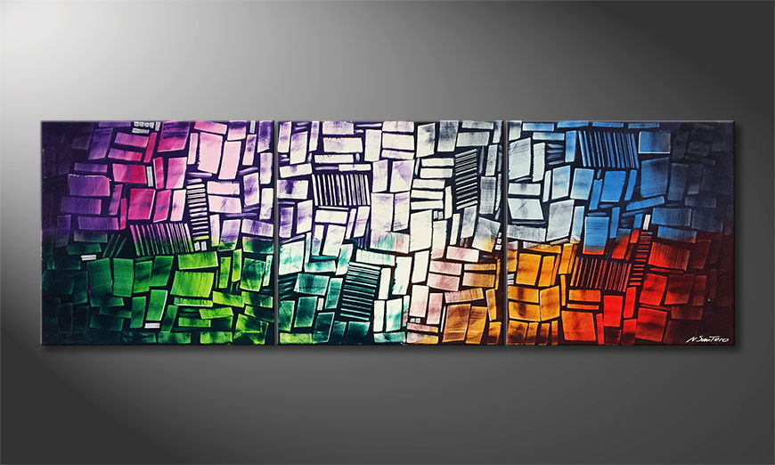 Modern wall art Abstract Colors 210x70cm
