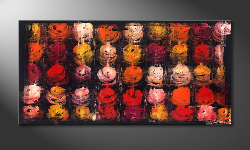 Modern wall art Autumn Roses 120x60cm