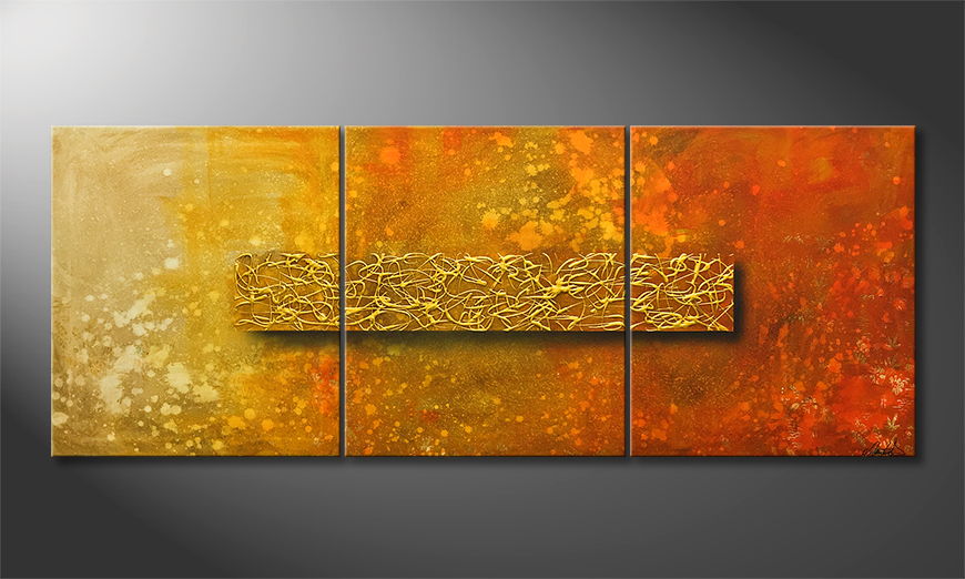 Modern wall art Golden Heat 180x70cm