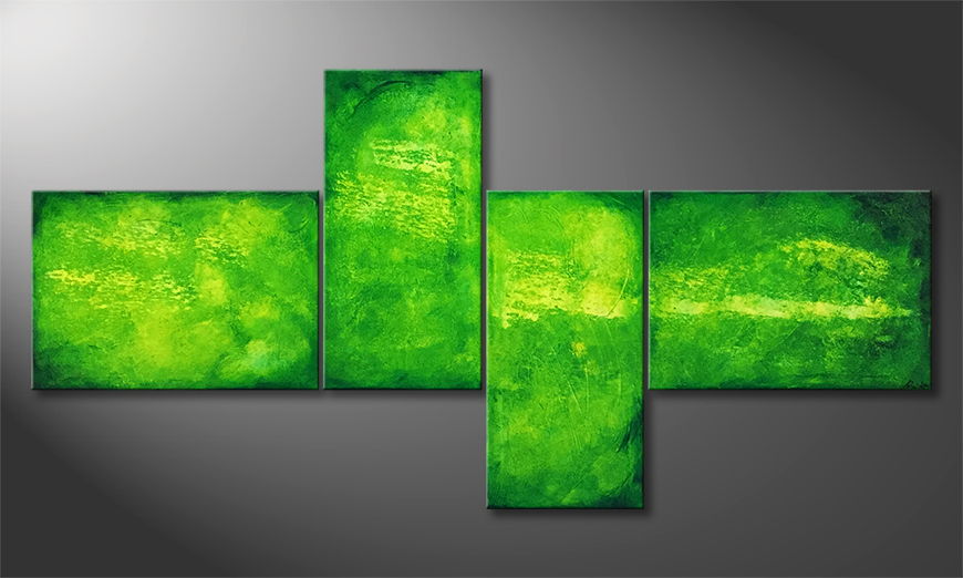 Modern wall art Green Shock 220x110cm
