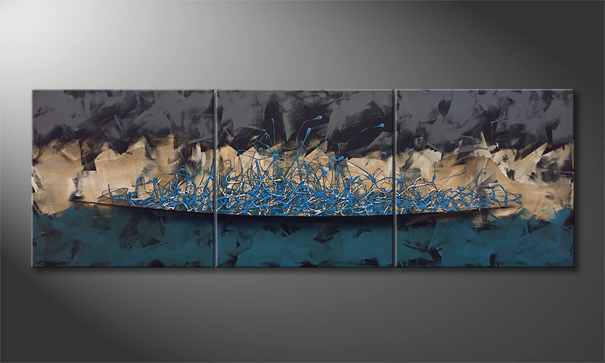 Modern wall art Inner Wave 210x70cm