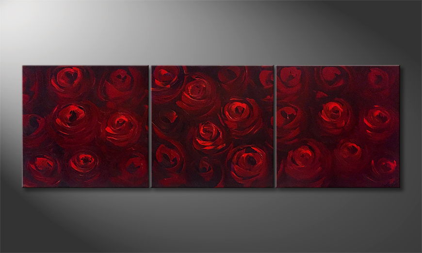 Modern wall art Red Beauty 180x60cm