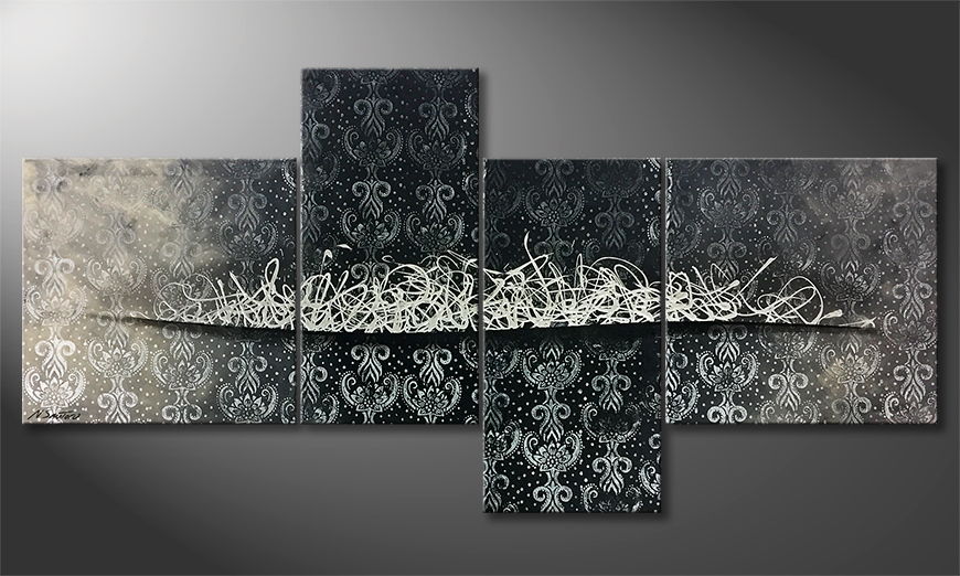 Modern wall art Silver Mist 200x100cm