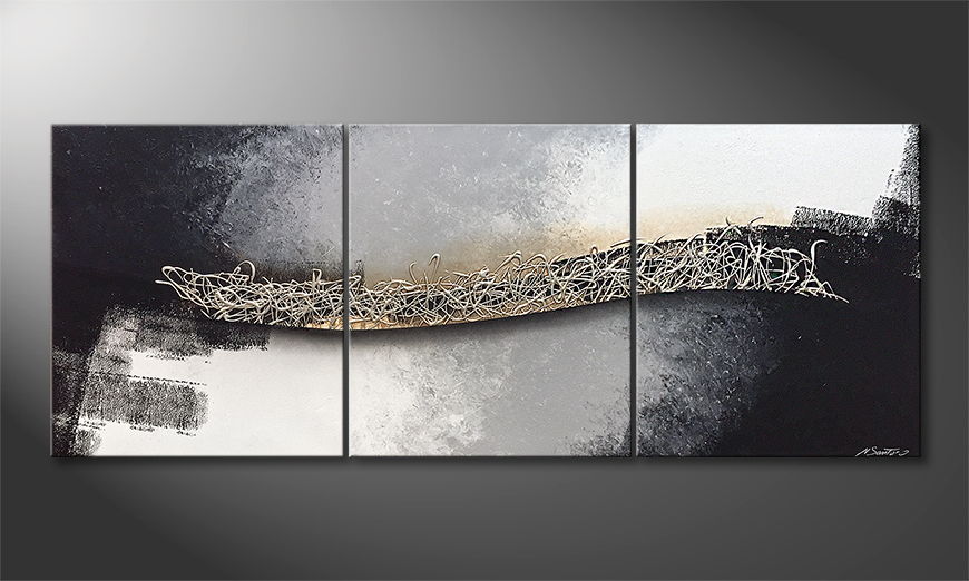 Our wall art Connecting Silver 180x70cm